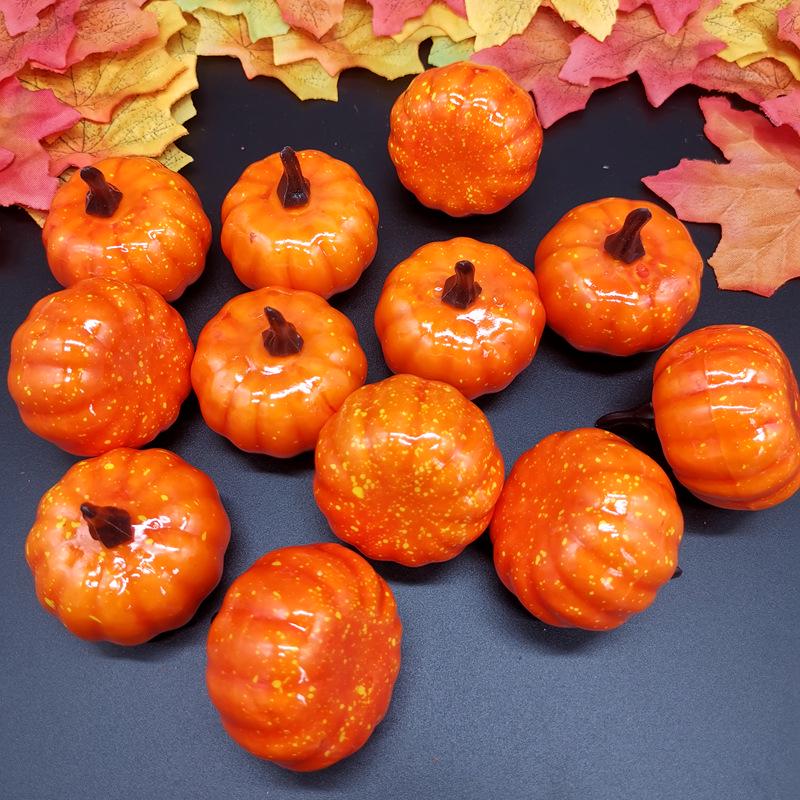Autumn Decor Set: Foam Pumpkins, Pine Cones, and Maple Leaves for Halloween and Thanksgiving