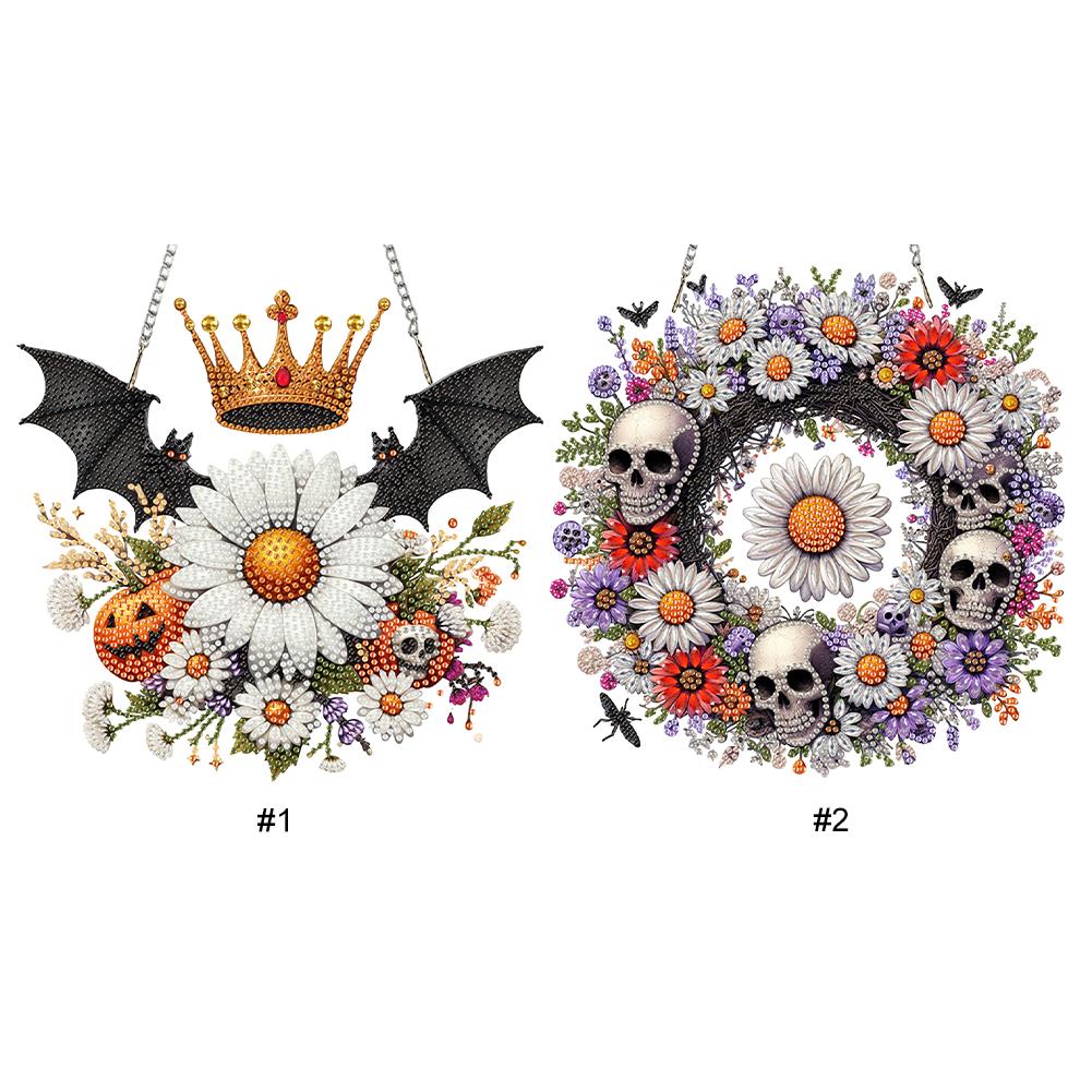 2D Flat Acrylic DIY Rhinestone Diamond Art Window Pendants Special Shape Diamond Art Pendant Window Hanging Art for Home Decor