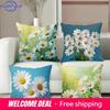 Beautiful Daisy Printed Cushion Covers For Home Decor Polyester Pillowcase, Sofa Decorative Cushion Cov Headboard Pillow