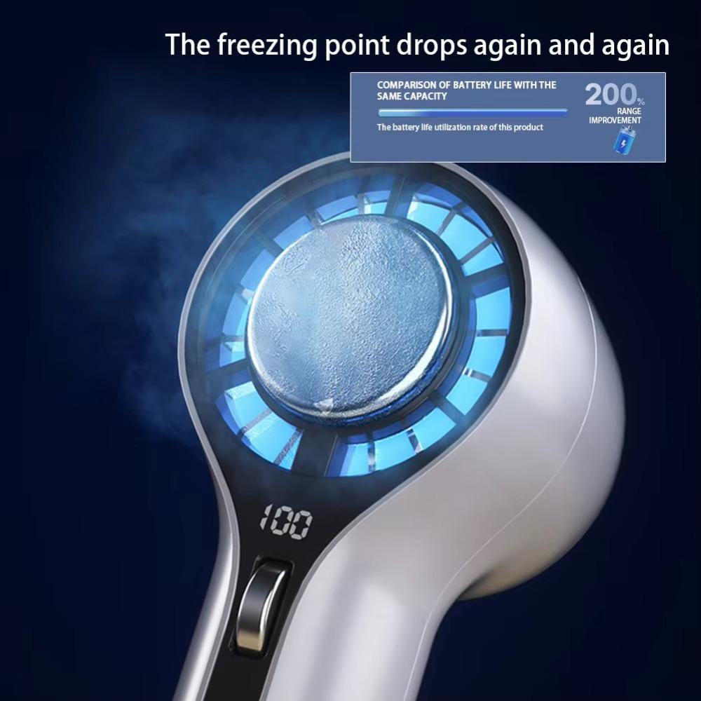 Rechargeable Ice Sensation Cold Fan Adjustable Cooling Fan Portable Mini Pocket Fan Travel