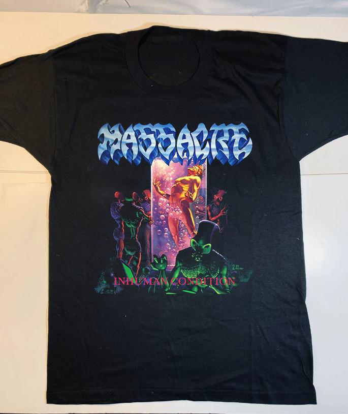 

Massacre Band Inhuman Condition Album Short Sleeve Tee Cotton Shirt MI1020 Unisex T-Shirt XXXL