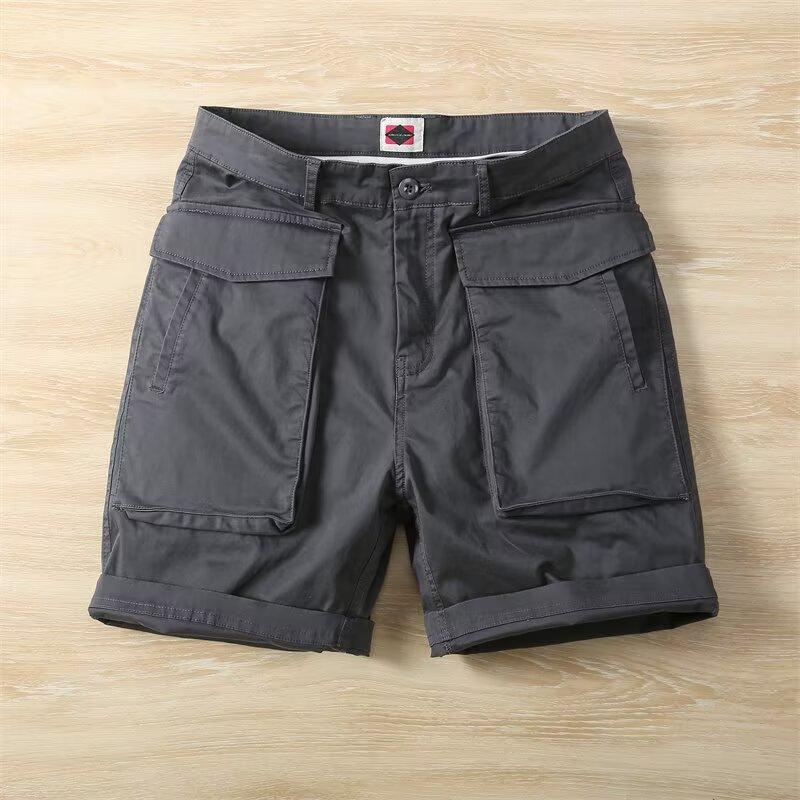 Pantaloncini Cargo Casual Estivi da Uomo Pantaloncini Corti Tattici Monocolore Multi-Tasca Larghi da Uomo per Caccia Pesca all'Aperto