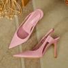2025 New French Pointed High Heels Female Super High Heel Stiletto Fairy Elegant Outer Sandals Are Available In Stock