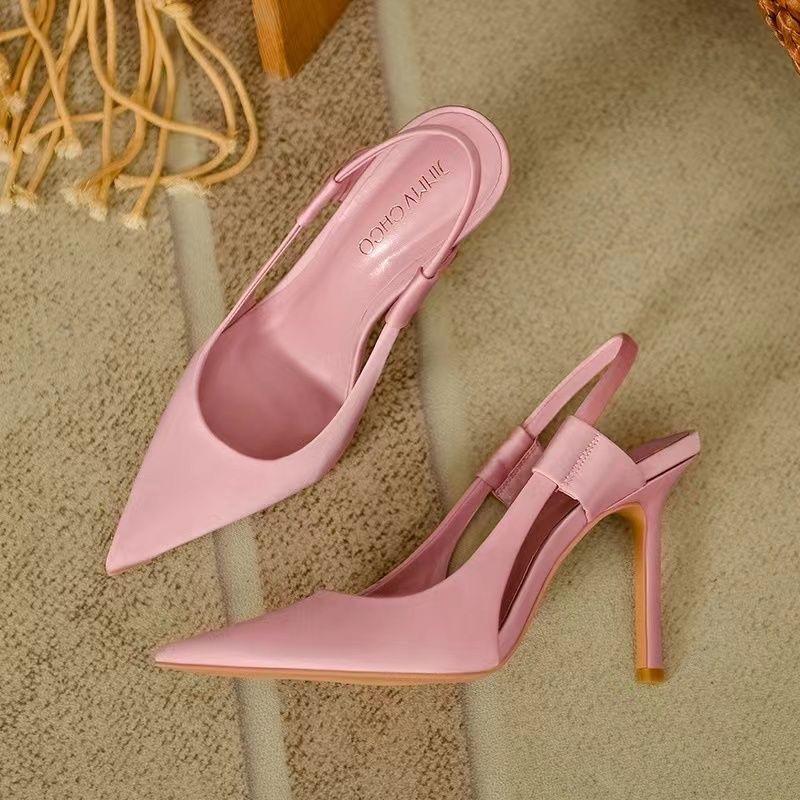 2025 New French Pointed High Heels Female Super High Heel Stiletto Fairy Elegant Outer Sandals Are Available In Stock