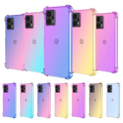 Coque de téléphone transparente et mignonne en dégradé, fine, anti-rayures, en TPU souple, étui de protection antichoc pour Moto G8 Power G9 Plus G13 G30 G50 G60S G84