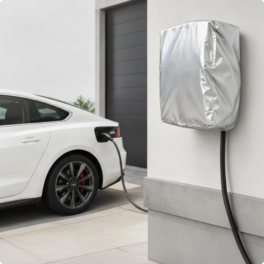 Charging Station Cover Dustproof WallMounted EV with Drawstring Closure WaterResistant Gray a