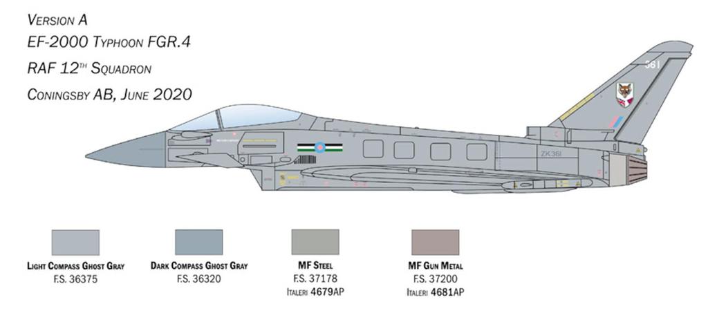Platz Italeri British Fighter Eurofighter Typhoon Plastic Model Kit IT1457 1/72 FGR.4 (Airplane)