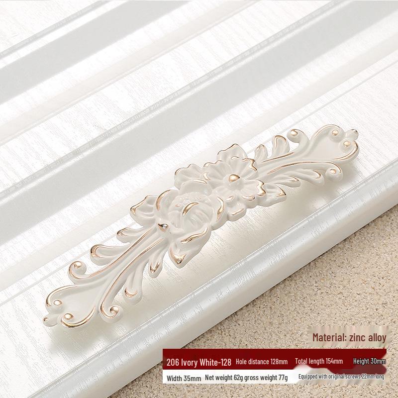 Ivory White Zinc Alloy Minimalist Round Pull Handle for Cabinets and Drawers