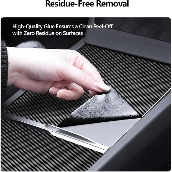Tesla Model Y Juniper 2025-2026 & Model 3 Highland Center Console Wrap Kit ABS Carbon Fiber Cover Sticker Ultra Slim Interior Protector Decorative