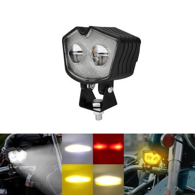 Motorrad LED Scheinwerfer Zusatzscheinwerfer für Roller Nebelscheinwerfer mit schneller Wärmeableitung und verstellbarem Winkelhalter