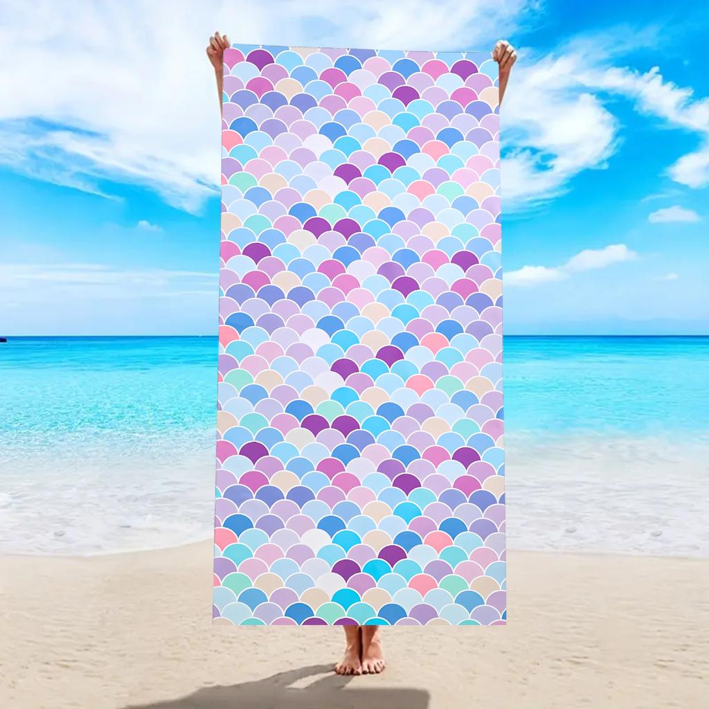 1pc Cartoon animal printed beach towel, ultra-fine fiber quick drying absorbent soft swimming towel, swimming sports towel