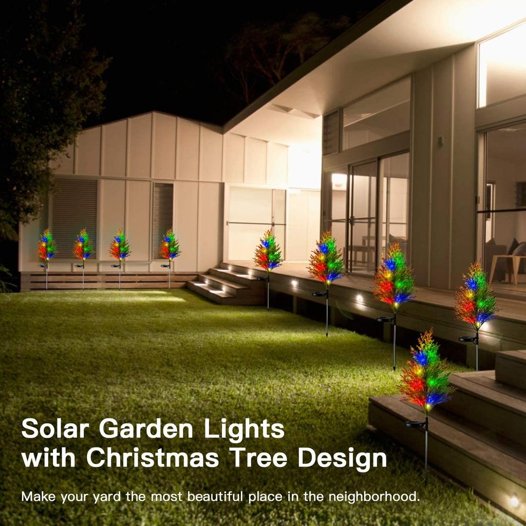 1 pz Lampada da giardino solare a LED decorativa a spiga impermeabile per Natale in pino e cipresso, per prato, lampada da giardino a LED festiva