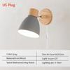 Nordic LED Wall Sconce Minimalist Iron with Switch E27 Wall Lamp For Bedroom Bedside Study Office Indoor Illumination Fixtures