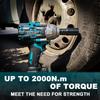Max 2000N.m Torque Brushless Electric Impact Wrench Rechargable 1/2 Inch Cordless Wrench Power Tools For Makita 18v Battery