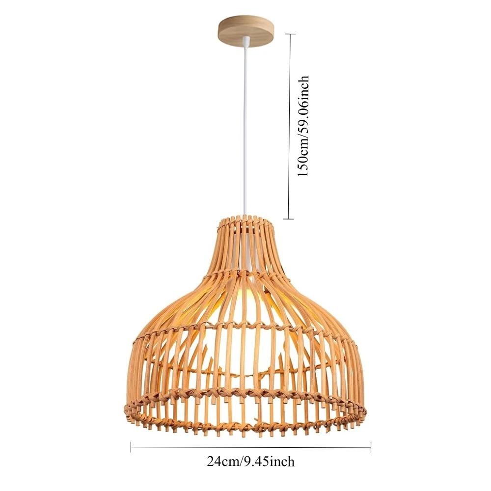 

Pendant Light Rattan Weave Chandelier Rattan Boho Bamboo 24CM Lampshade Vintage Ceiling Lamp Decoration Ceiling Light for Home No Bulb