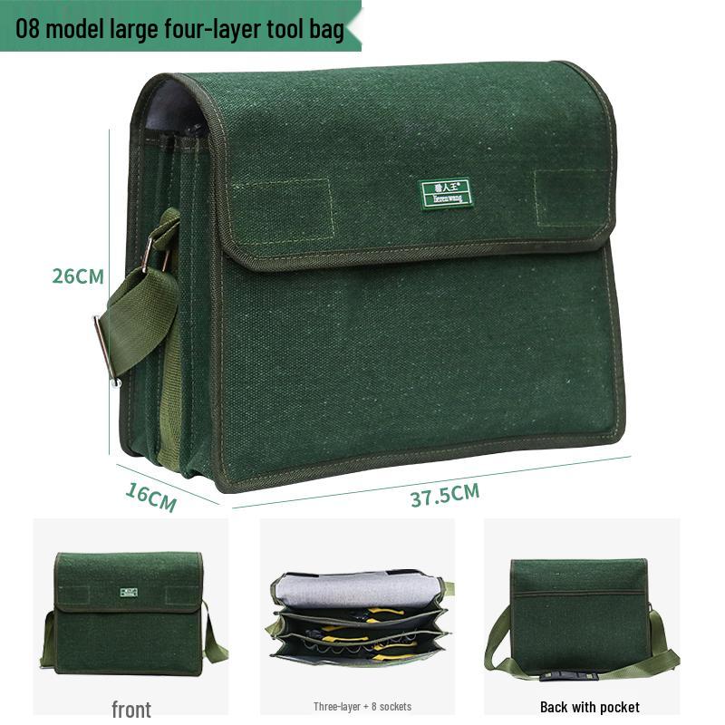 Multifunctional Electrician Canvas Tool Bag - Wear-resistant, Thickened, Shoulder/Crossbody