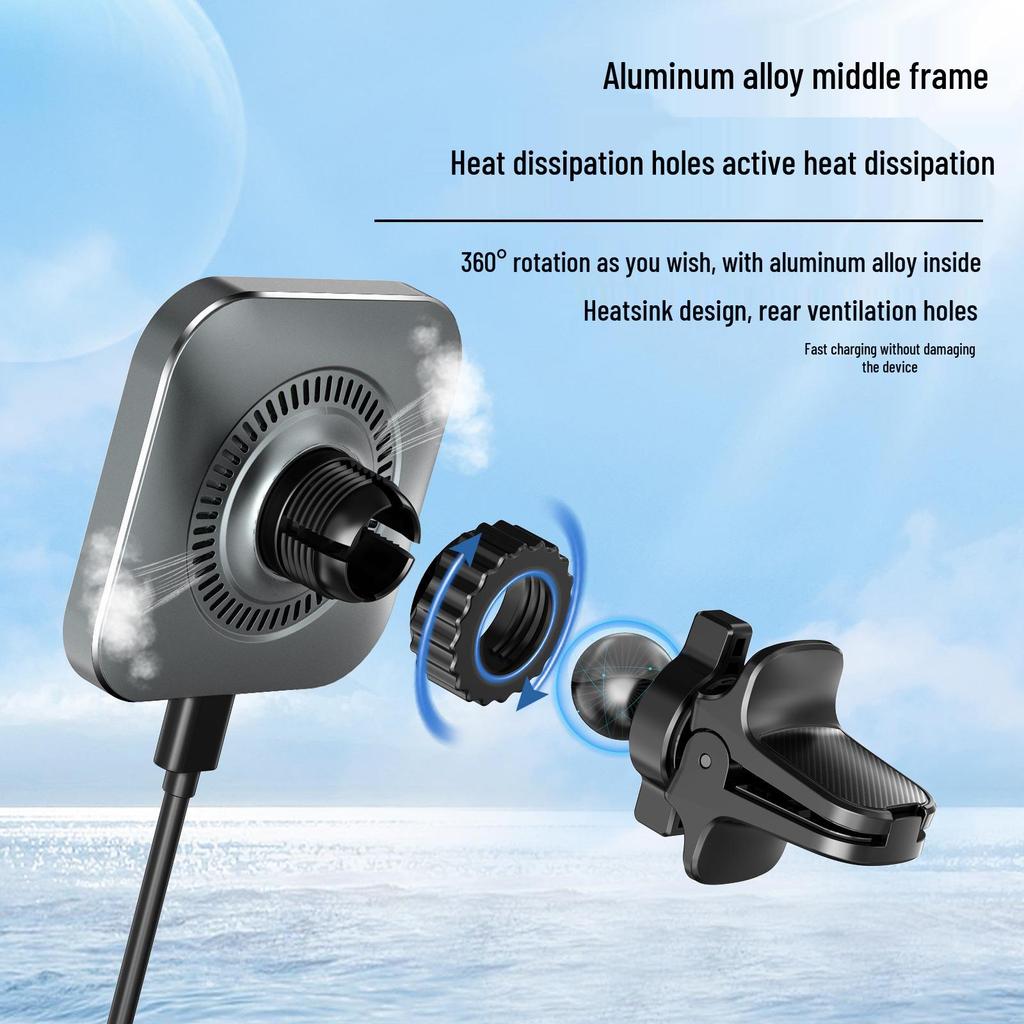 MagSafe 15W Fast Charging Car Phone Holder & Wireless Charger