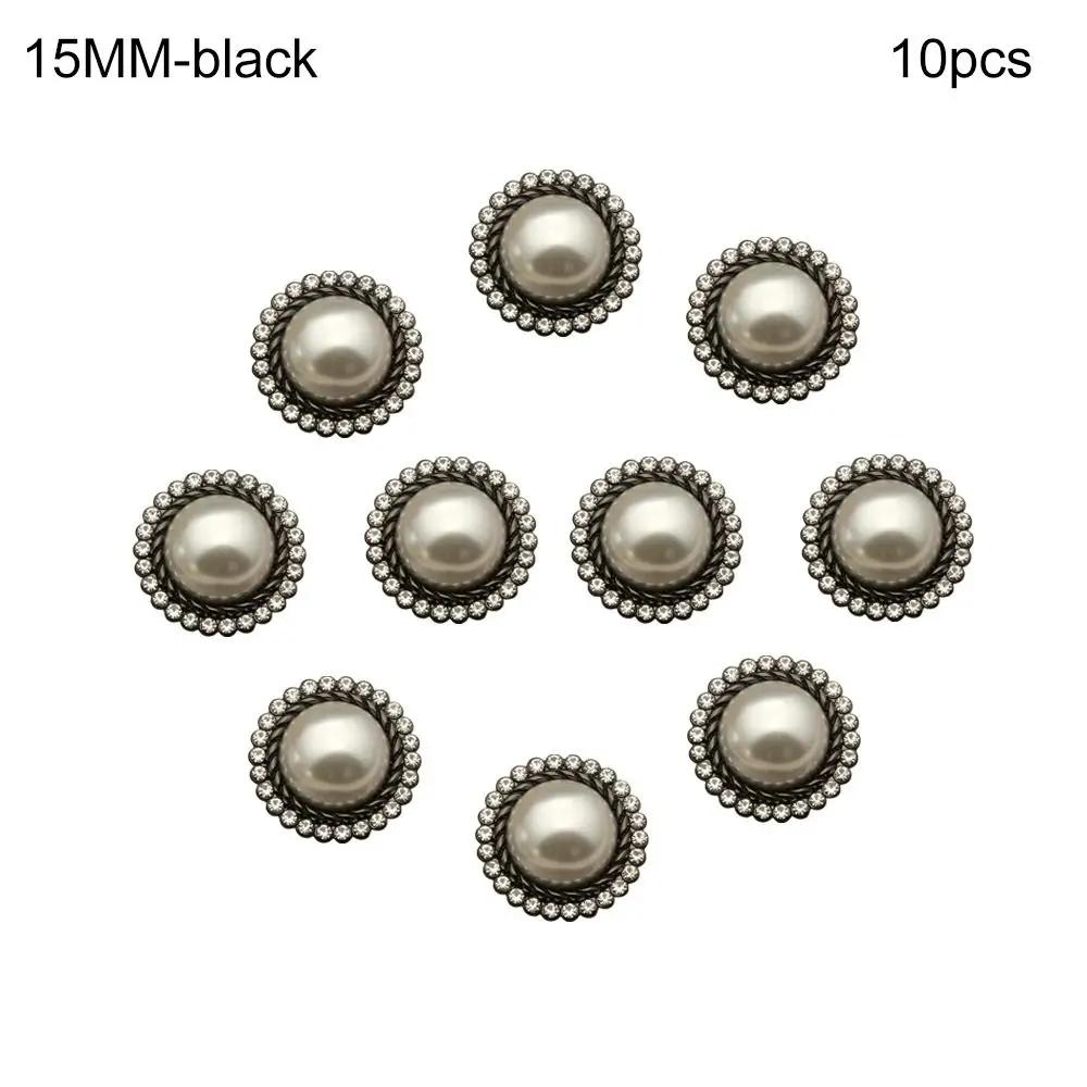 10Pcs Handmade Sewing Button Needlework Sewing Accessories Shiny Rhinestone Pearl Clothing Buttons Shirt Buttons