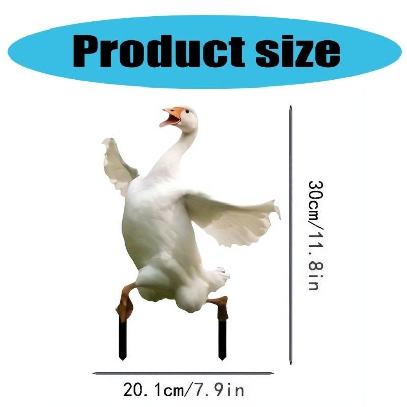 Acrylic Geese Garden Stakes Decoration Elegant Geese Decorative Stakes for Outdoor Garden and Patios Ornament