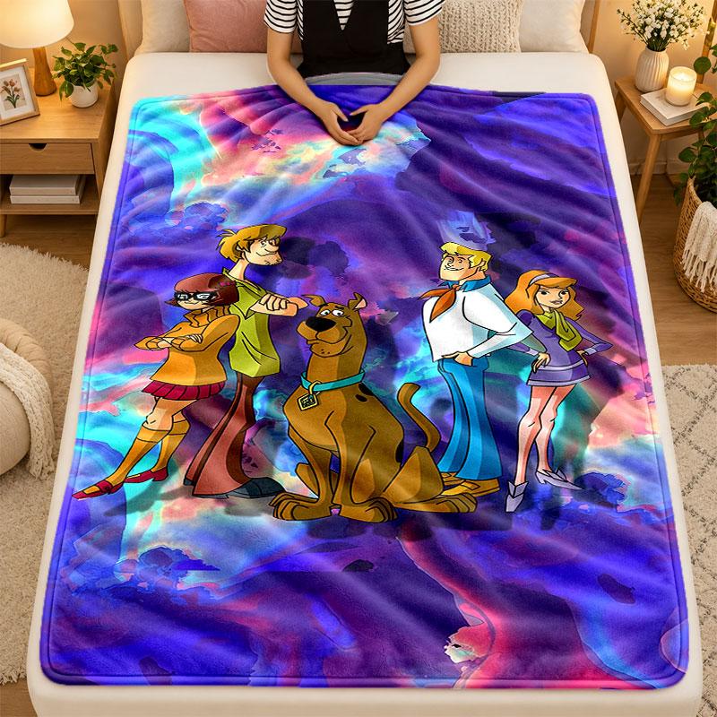 Flannel BlanketScooby Doo Warm Soft Throw Blanket for Indoor Sofa Bed Living Room Use