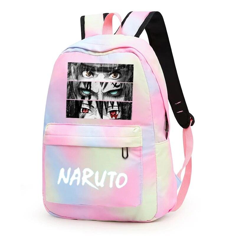 3Pcs/set Anime Naruto Canvas Backpack for Girl with Lunch Bag Pen Case Backpack Student Back To School Backpack Rucksack Mochila