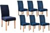 Chair Covers 6pcs Velour Velour Universal Elastic Navy Blue
