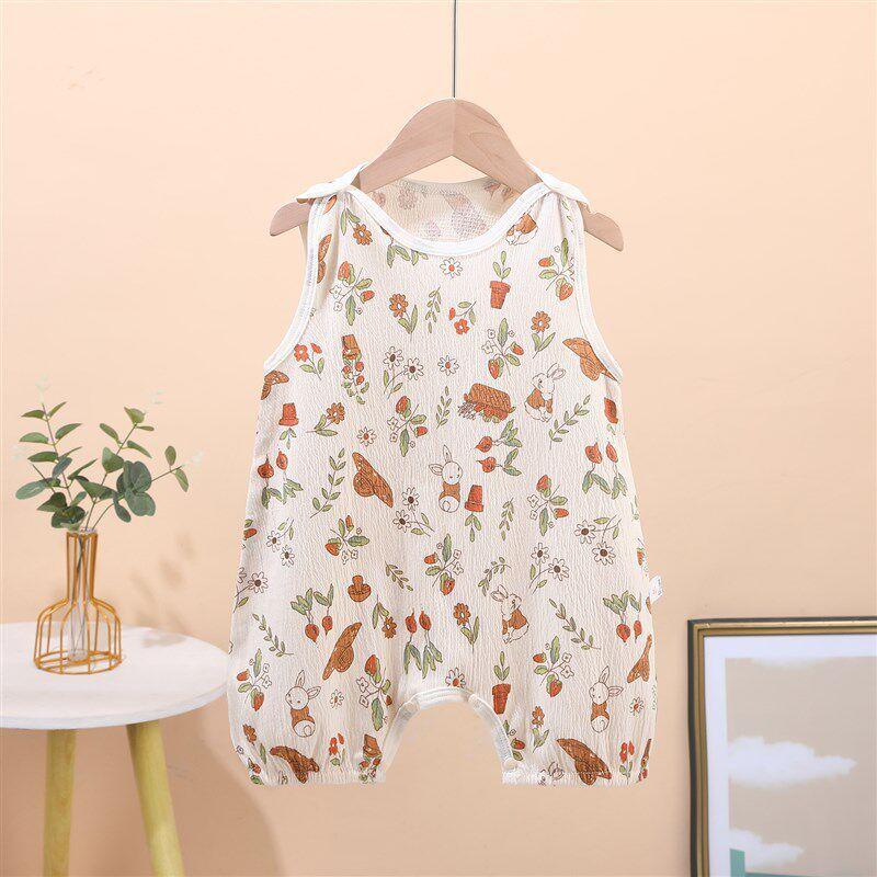 Baby Vest Romper Summer Thin Pajamas Seamless Korean Style Summer Clothes Baby Y One-Piece Crawling Suit Super Cute
