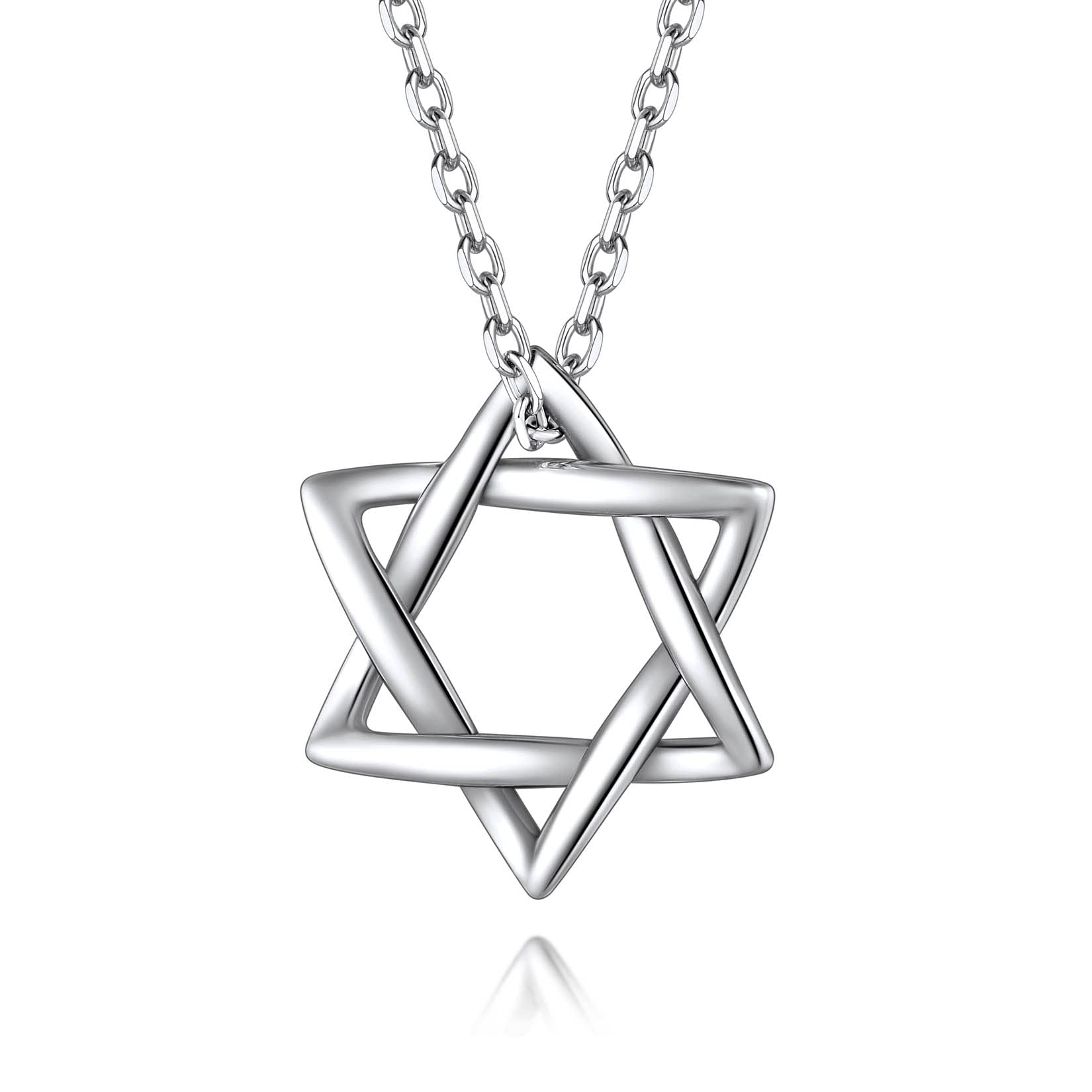 

Hexagram Necklace 925 Silver Star of David Pendant Hexagram Amulet Accessory [Suplight] Women s Men s