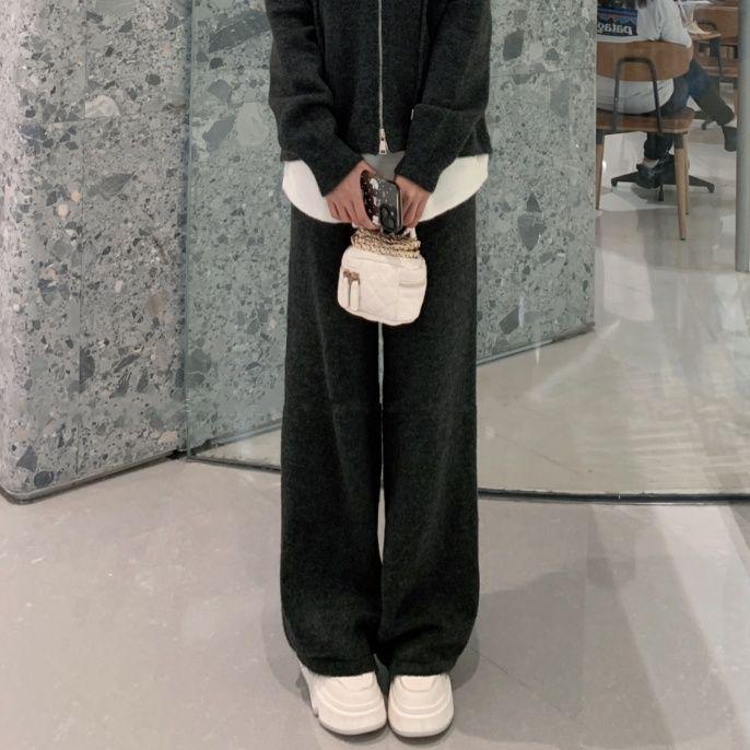 

2025 Spring/Autumn Casual Fashion Two-Piece Set: Hooded Sweatshirt & Wide-Leg Pants S - 80-100 lbs