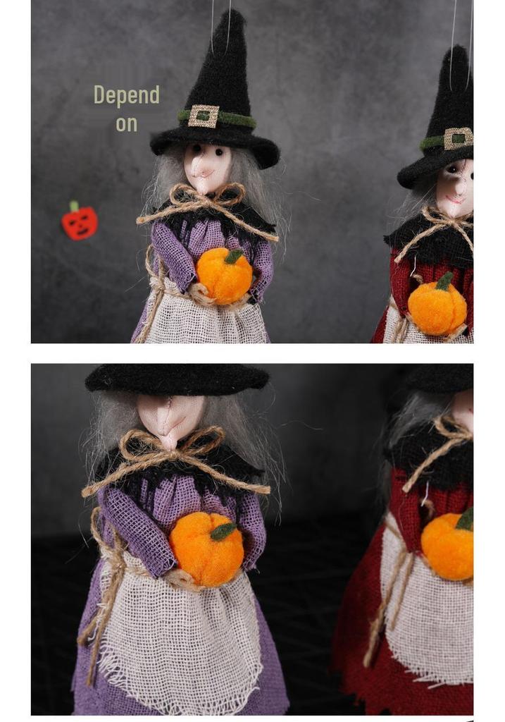 Witch Broom & Ghost Pendant Ceiling Halloween Decoration