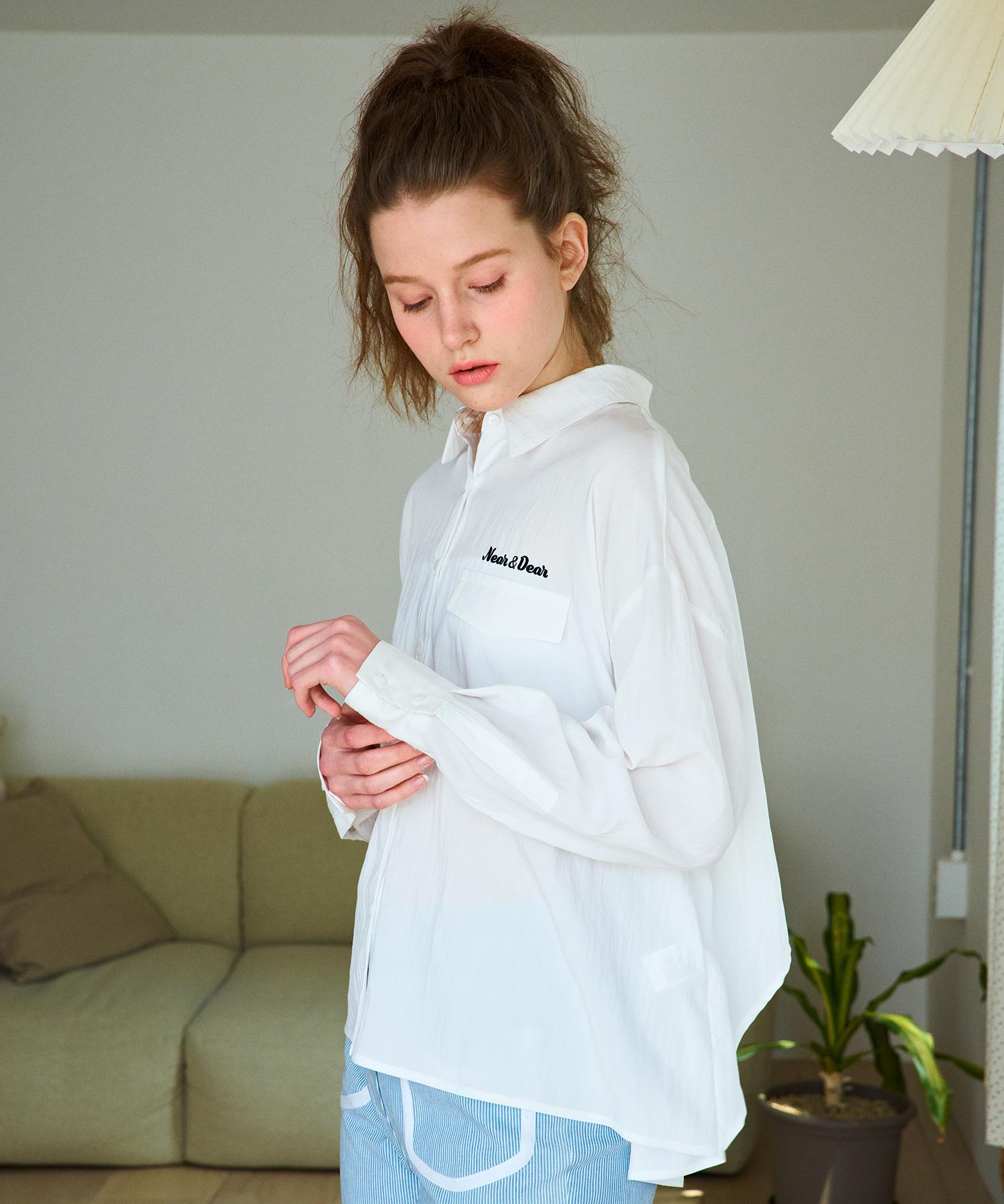 Near And Dear White Shirt With Backside Detail Point Free