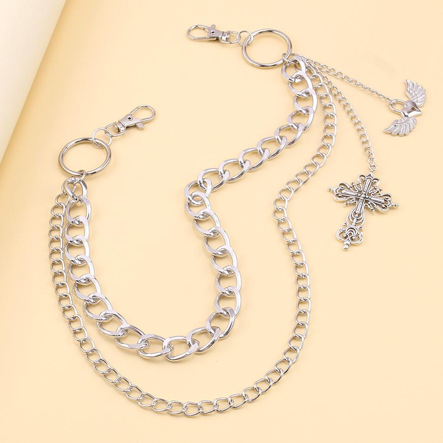 Metal Cross Heart Wing Body Chain With Lobster Clasp For Unisex Adults