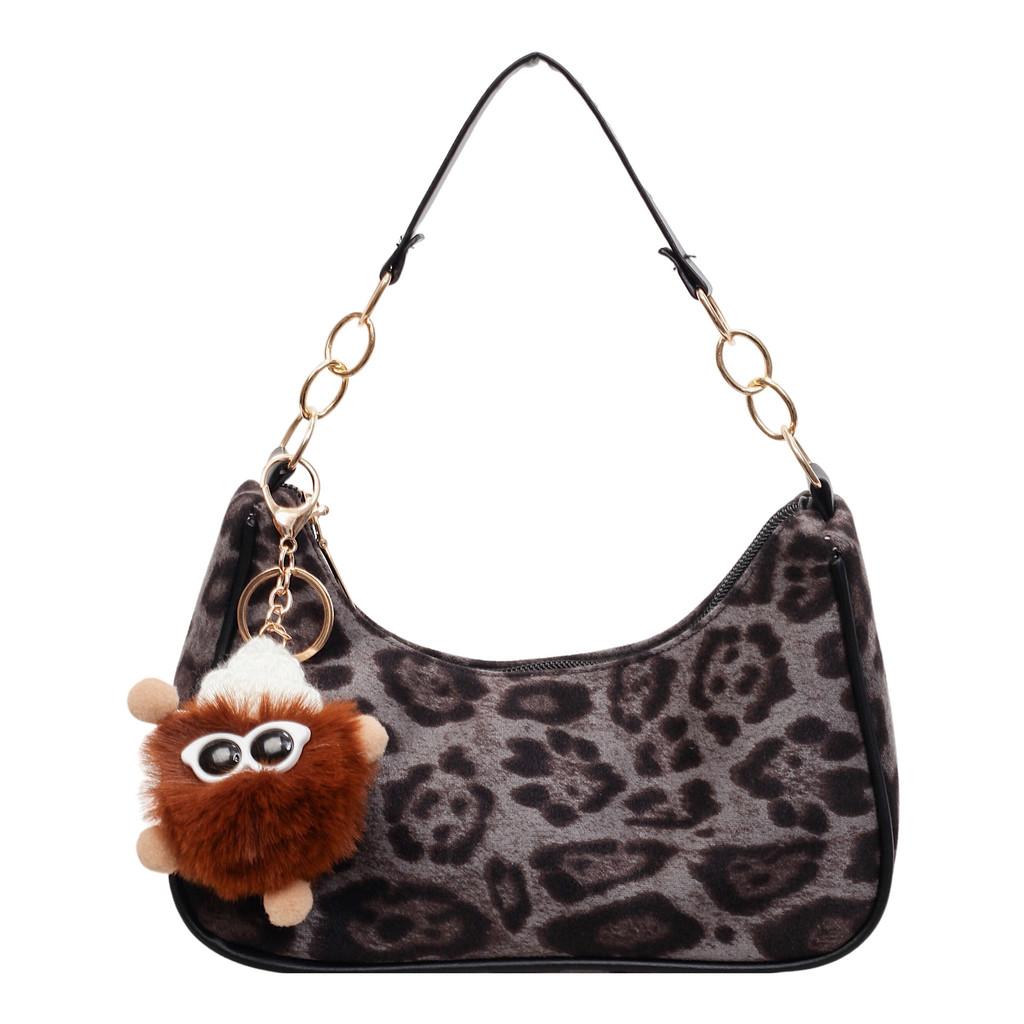 New Moon Underarm Bag For Women With Plush Fabric Street Style Crossbody Purse For Casual Daily Use