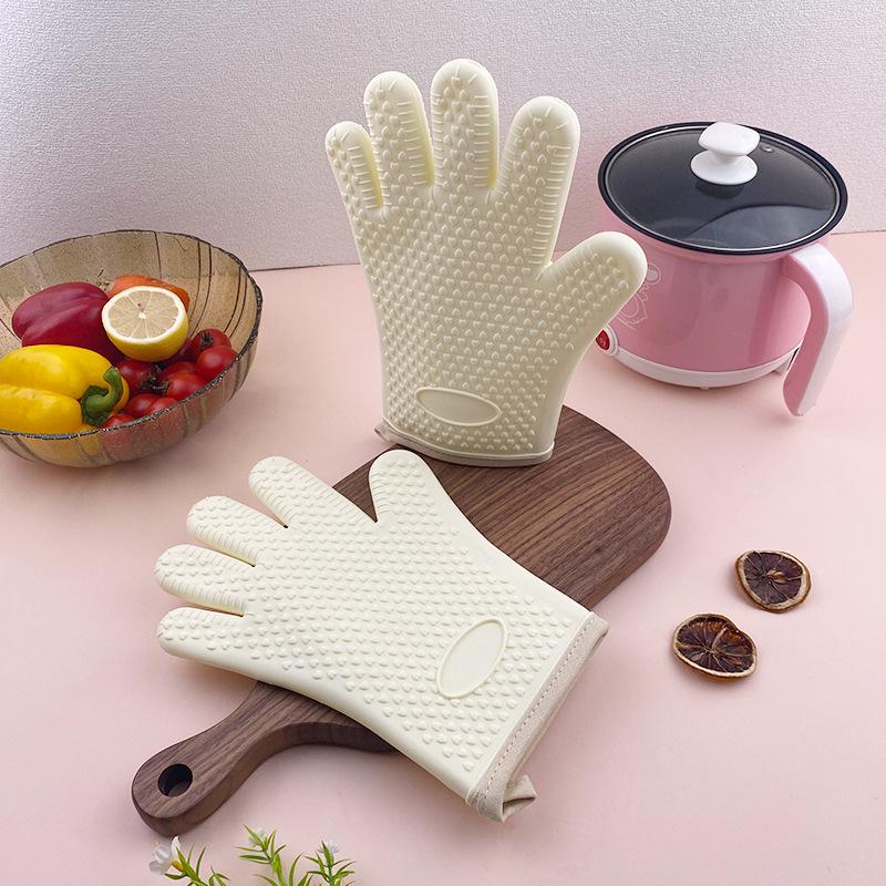 Thickened Heat-Resistant Silicone Oven Gloves: Cute, Anti-Scalding Kitchen Mitts