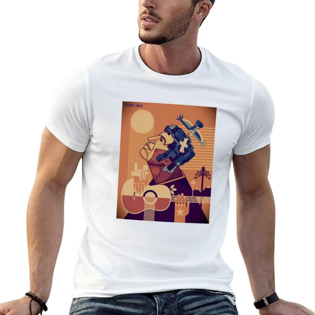 Victor Jara Artwork T-Shirt Stylish Graphic Short Sleeve Top