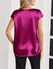 2026 Spring/Summer Solid Color V-neck Satin Casual Women's T-shirt