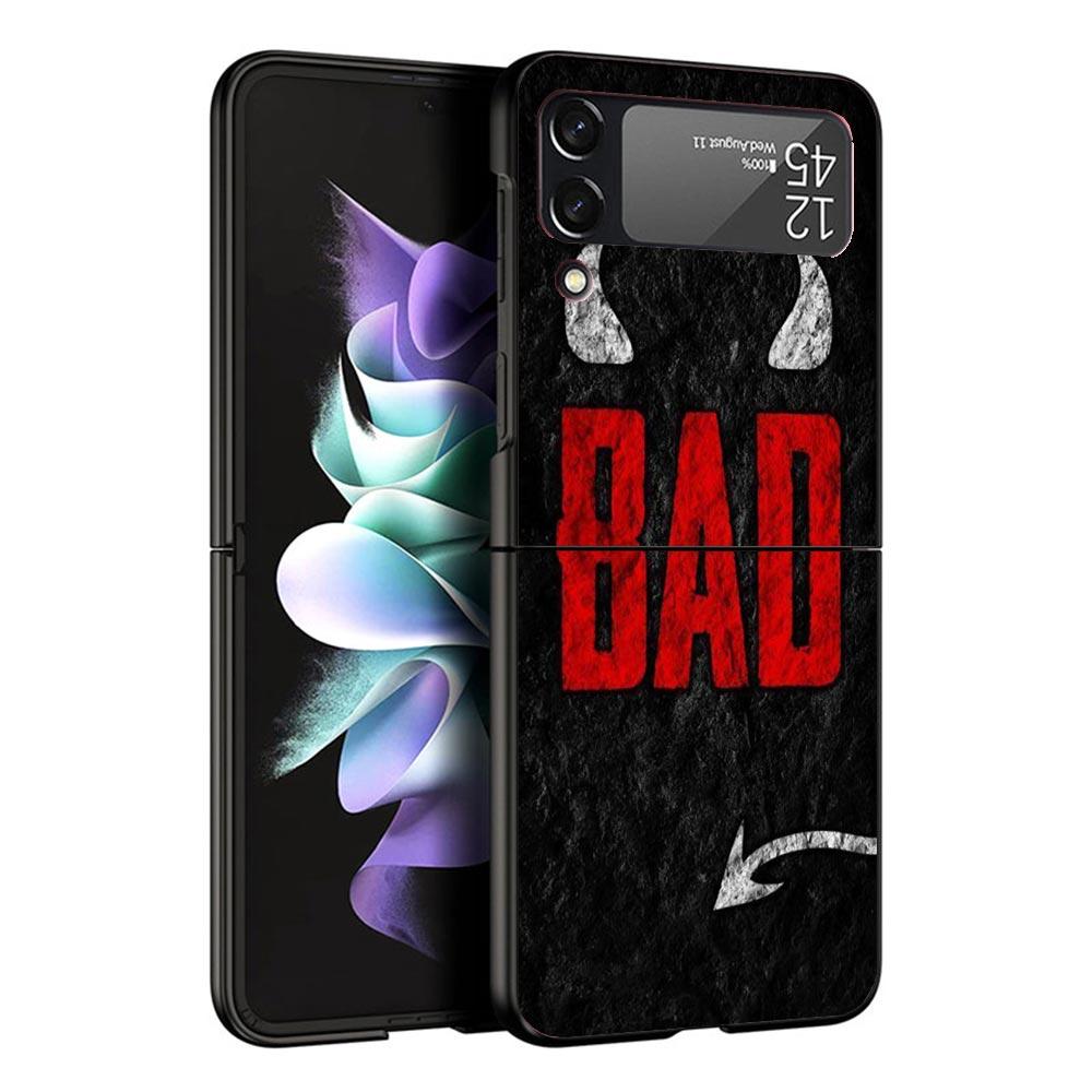 Devil Bad Boy Anime Black Phone Case For Samsung ZFlip7 ZFlip6 ZFlip5 ZFlip4 ZFlip3 5G Hard Protective Galaxy Z Flip 3 4 5 6 7 C
