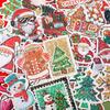 50 Laser Glitter Christmas Stickers: Santa Claus Holiday Gift Decorations