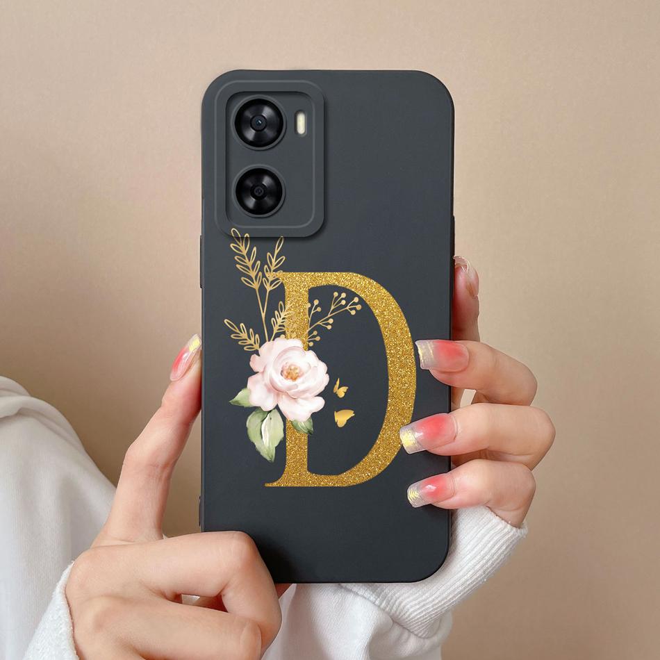 Elegant Case For One Plus Nord N20 SE N300 Gold Letter Soft Liquid Silicone Couple Phone Covers For 1+ Nord N20SE N 300 Bumper