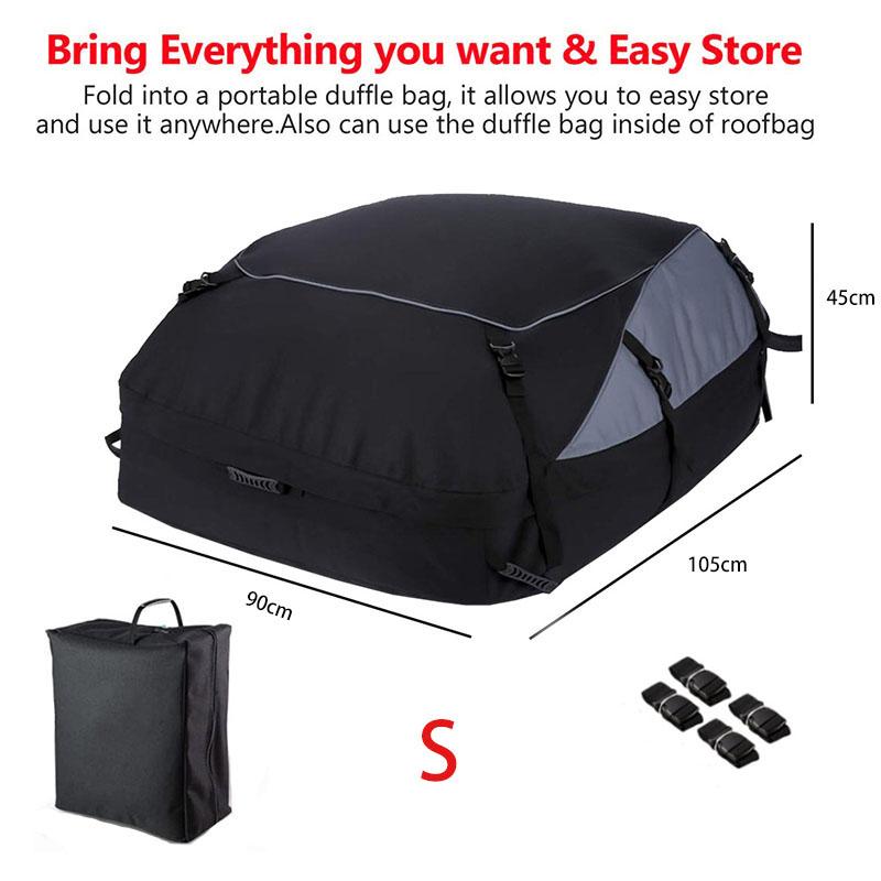 Bolsa de techo para carga de coche, impermeable, para portaequipajes de techo de automóvil, bolsa de almacenamiento, 600D Oxford, para coche, SUV, furgoneta, bolsas de techo plegables
