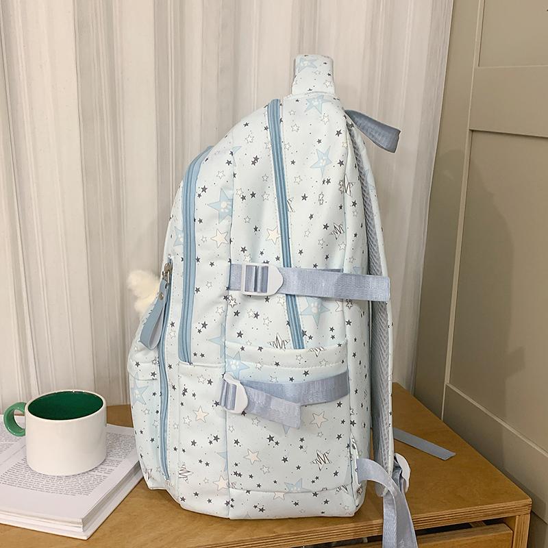 Student Schoolbag Star Printed Backpack Junior High School Student Class Backpack