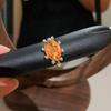 Elegant Diamond Inlaid Oval Geometric Open Ring - Minimalist Luxury Jewelry for Women