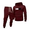 Men's Printed Hooded Sweatshirt And Sweatpants Casual Sports Suit