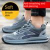 Men's Labor Insurance Shoes, Steel Bag Head Kevlar, Rubber Sole, Smash-proof and Puncture-proof Work Shoes