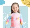 Girls' Tie-Dye Long-Sleeve Two-Piece Swimsuit Set with Short Skirt