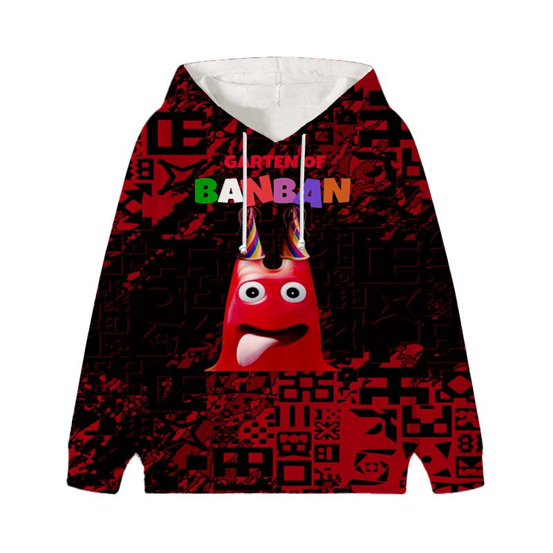 

Garten Of BanBan Мультфильм Принт Длинные рукава Весна Осень Повседневная толстовка с капюшоном 2-13 лет Мальчики Девочки Повседневные наряды Топы Детская одежда 130 дубильная кора