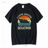 I Love Motor Boating T Shirt Men Womens Shirts Boat Gift Motorboating Funny S For Boaters Long or Short Sleeves Vintage Washed