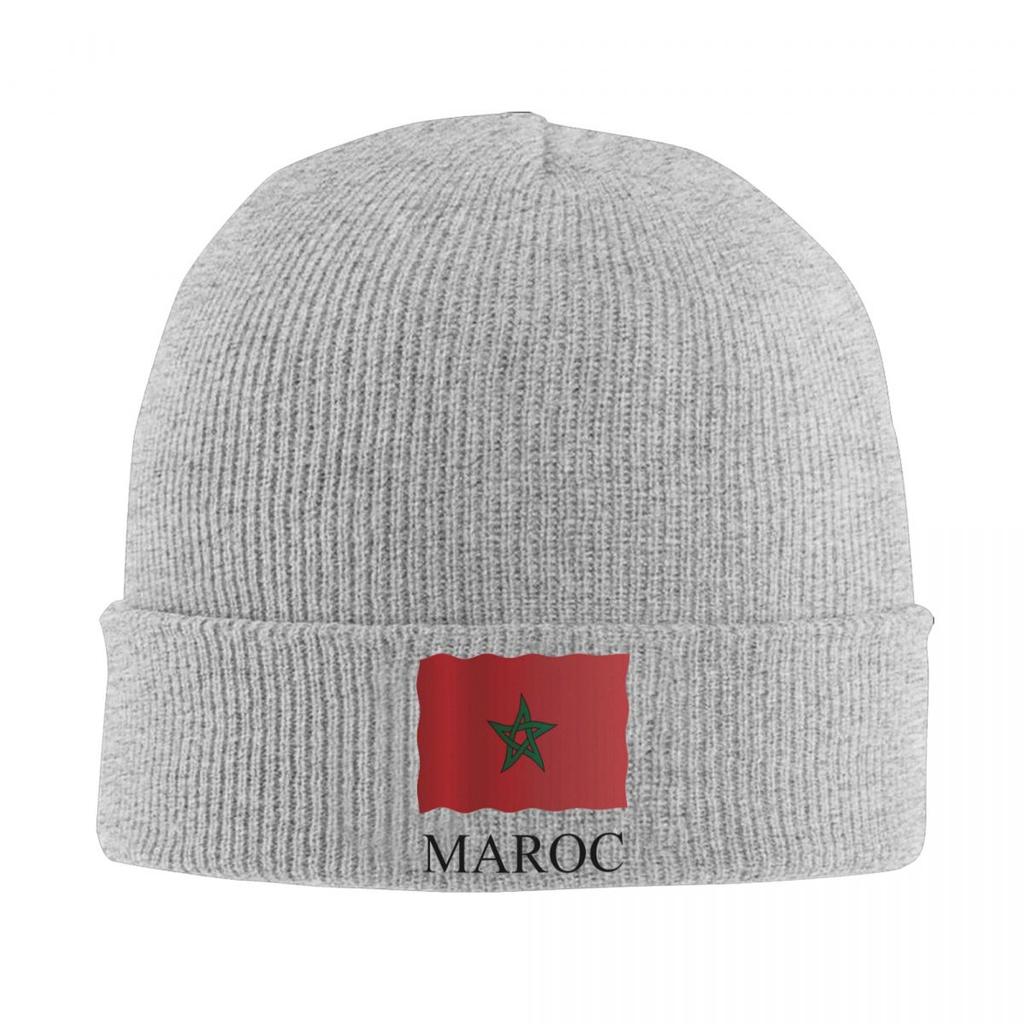 Gorro de Punto Cálido con Bandera de Marruecos Gorro de Punto para Invierno Gorros Calavera Gorros Hip Hop para Unisex