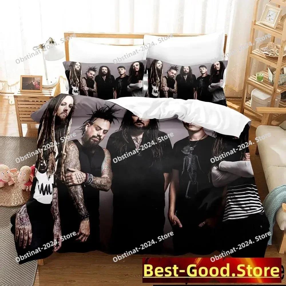 3D Fashion Korn Rock Band Bedding Set Printed Single Comforter Quilt Bed Cover Duvet Cover Pillow Case 3 Pieces Kids Adult Size