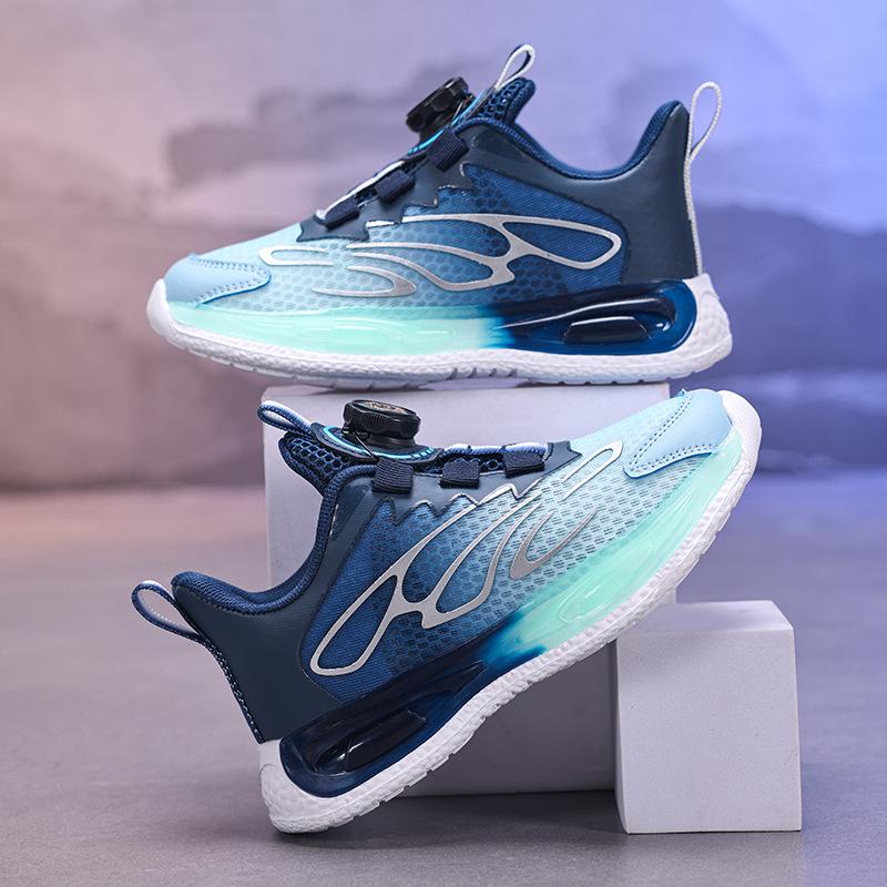 Boys' Sports Shoes 2025 Summer New Single-mesh Hollow Primary School Children's Shoes Boys Soft-soled Breathable Running Shoes